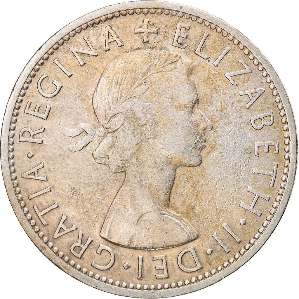 United Kingdom ½ Crown - Elizabeth II 1st portrait | no 'BRITT:OMN' | Coin KM907 1954 - 1970