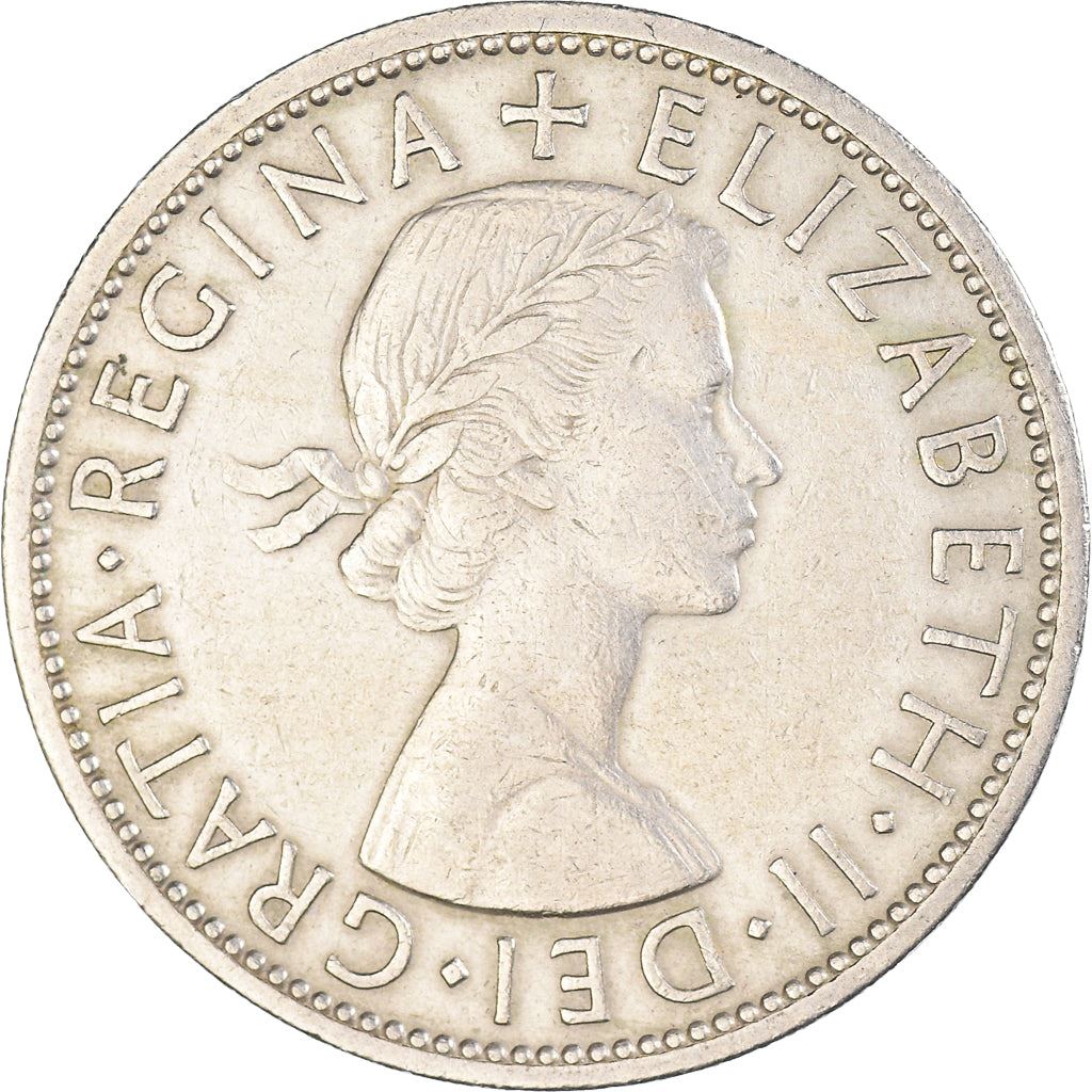 United Kingdom ½ Crown - Elizabeth II 1st portrait | no 'BRITT:OMN' | Coin KM907 1954 - 1970