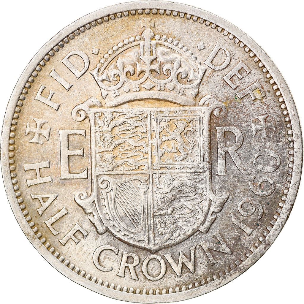 United Kingdom ½ Crown - Elizabeth II 1st portrait | no 'BRITT:OMN' | Coin KM907 1954 - 1970