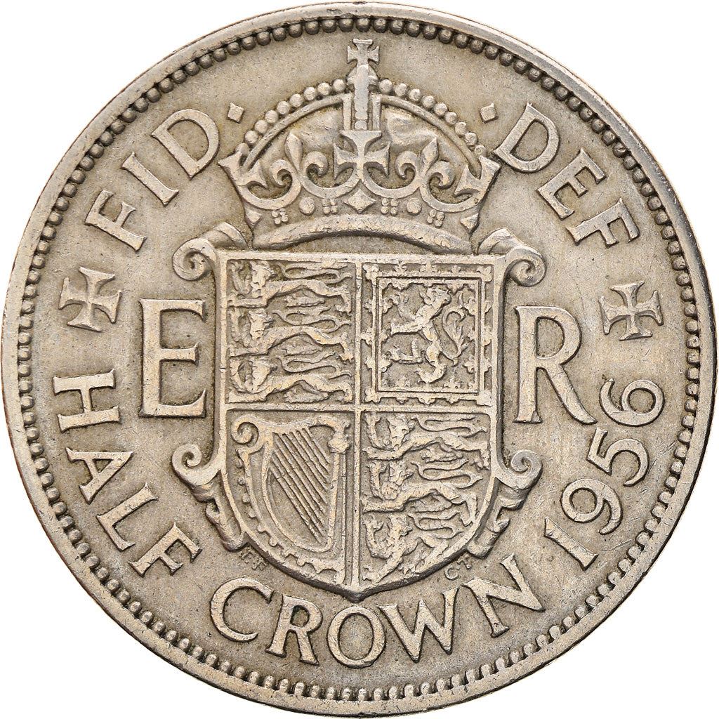 United Kingdom ½ Crown - Elizabeth II 1st portrait | no 'BRITT:OMN' | Coin KM907 1954 - 1970