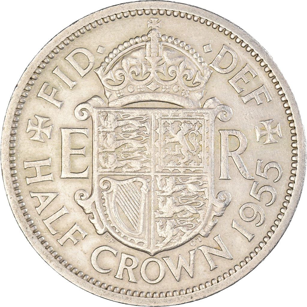 United Kingdom ½ Crown - Elizabeth II 1st portrait | no 'BRITT:OMN' | Coin KM907 1954 - 1970