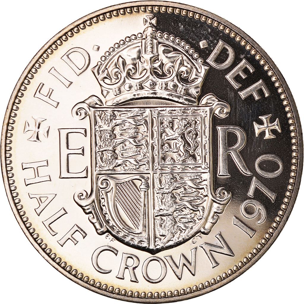 United Kingdom ½ Crown - Elizabeth II 1st portrait | no 'BRITT:OMN' | Coin KM907 1954 - 1970