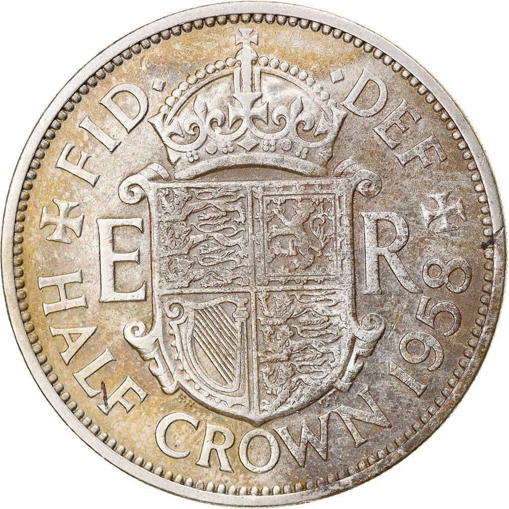 United Kingdom ½ Crown - Elizabeth II 1st portrait | no 'BRITT:OMN' | Coin KM907 1954 - 1970