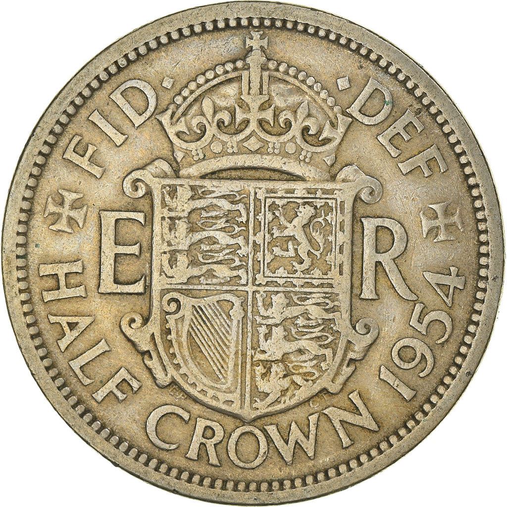 United Kingdom ½ Crown - Elizabeth II 1st portrait | no 'BRITT:OMN' | Coin KM907 1954 - 1970