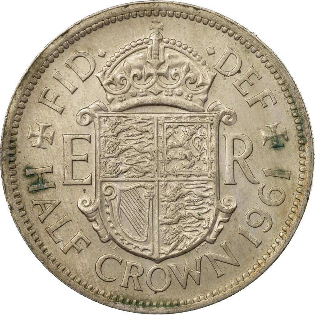 United Kingdom ½ Crown - Elizabeth II 1st portrait | no 'BRITT:OMN' | Coin KM907 1954 - 1970