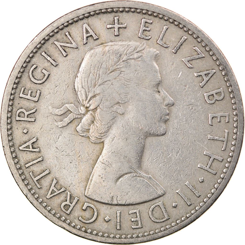 United Kingdom ½ Crown - Elizabeth II 1st portrait | no 'BRITT:OMN' | Coin KM907 1954 - 1970