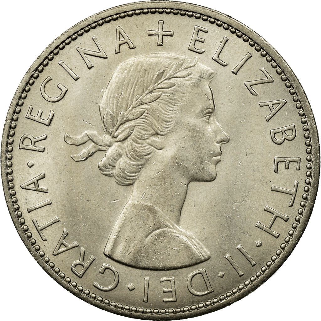 United Kingdom ½ Crown - Elizabeth II 1st portrait | no 'BRITT:OMN' | Coin KM907 1954 - 1970