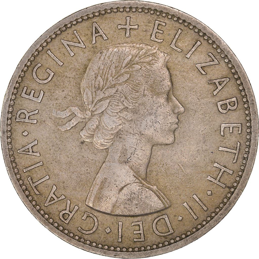 United Kingdom ½ Crown - Elizabeth II 1st portrait | no 'BRITT:OMN' | Coin KM907 1954 - 1970