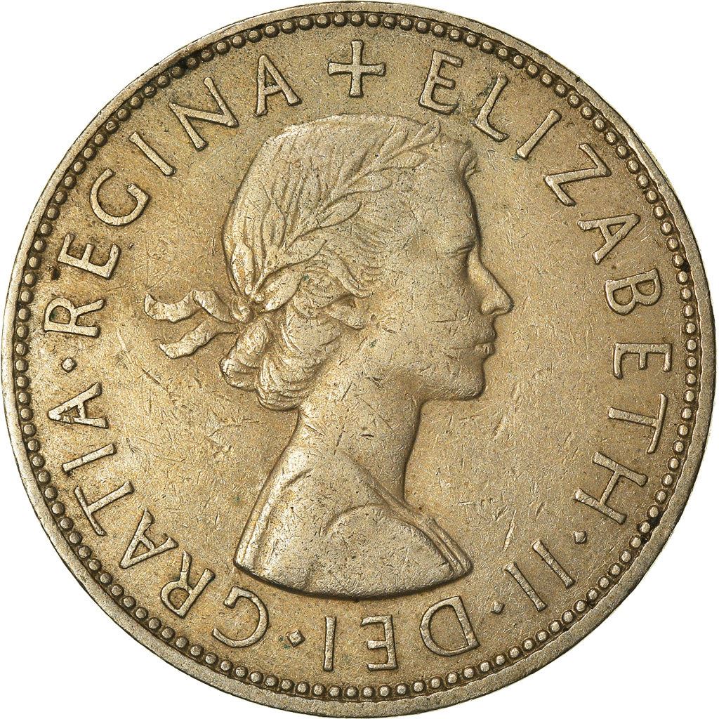 United Kingdom ½ Crown - Elizabeth II 1st portrait | no 'BRITT:OMN' | Coin KM907 1954 - 1970