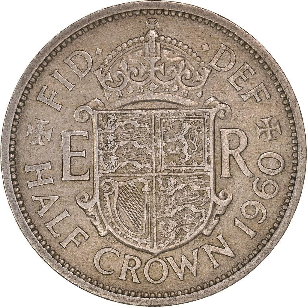 United Kingdom ½ Crown - Elizabeth II 1st portrait | no 'BRITT:OMN' | Coin KM907 1954 - 1970