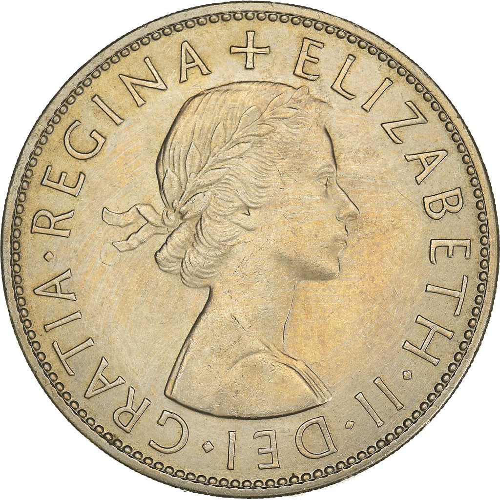 United Kingdom ½ Crown - Elizabeth II 1st portrait | no 'BRITT:OMN' | Coin KM907 1954 - 1970