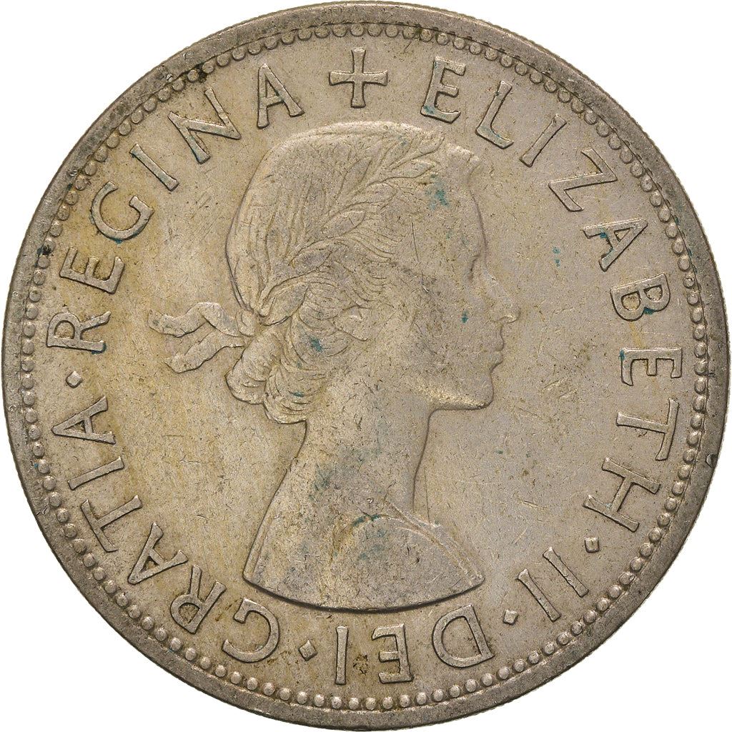 United Kingdom ½ Crown - Elizabeth II 1st portrait | no 'BRITT:OMN' | Coin KM907 1954 - 1970