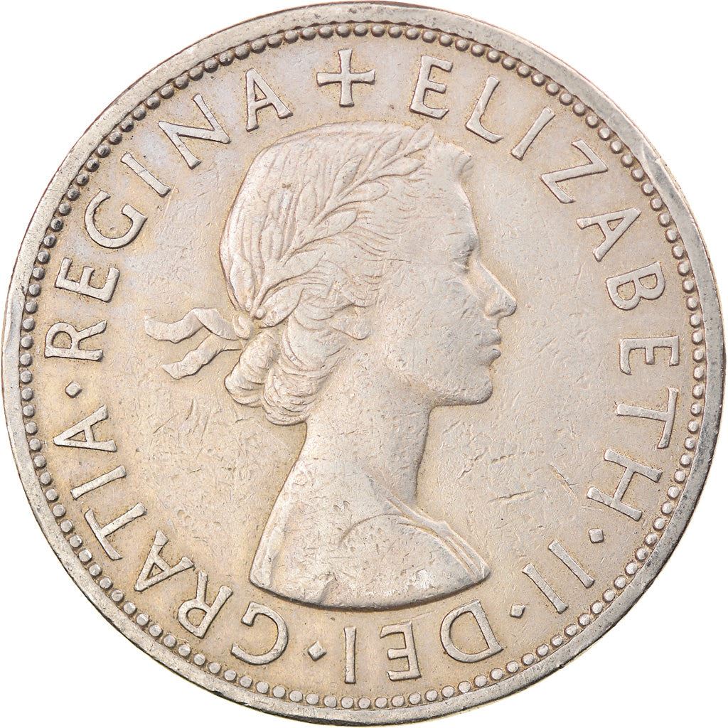 United Kingdom ½ Crown - Elizabeth II 1st portrait | no 'BRITT:OMN' | Coin KM907 1954 - 1970