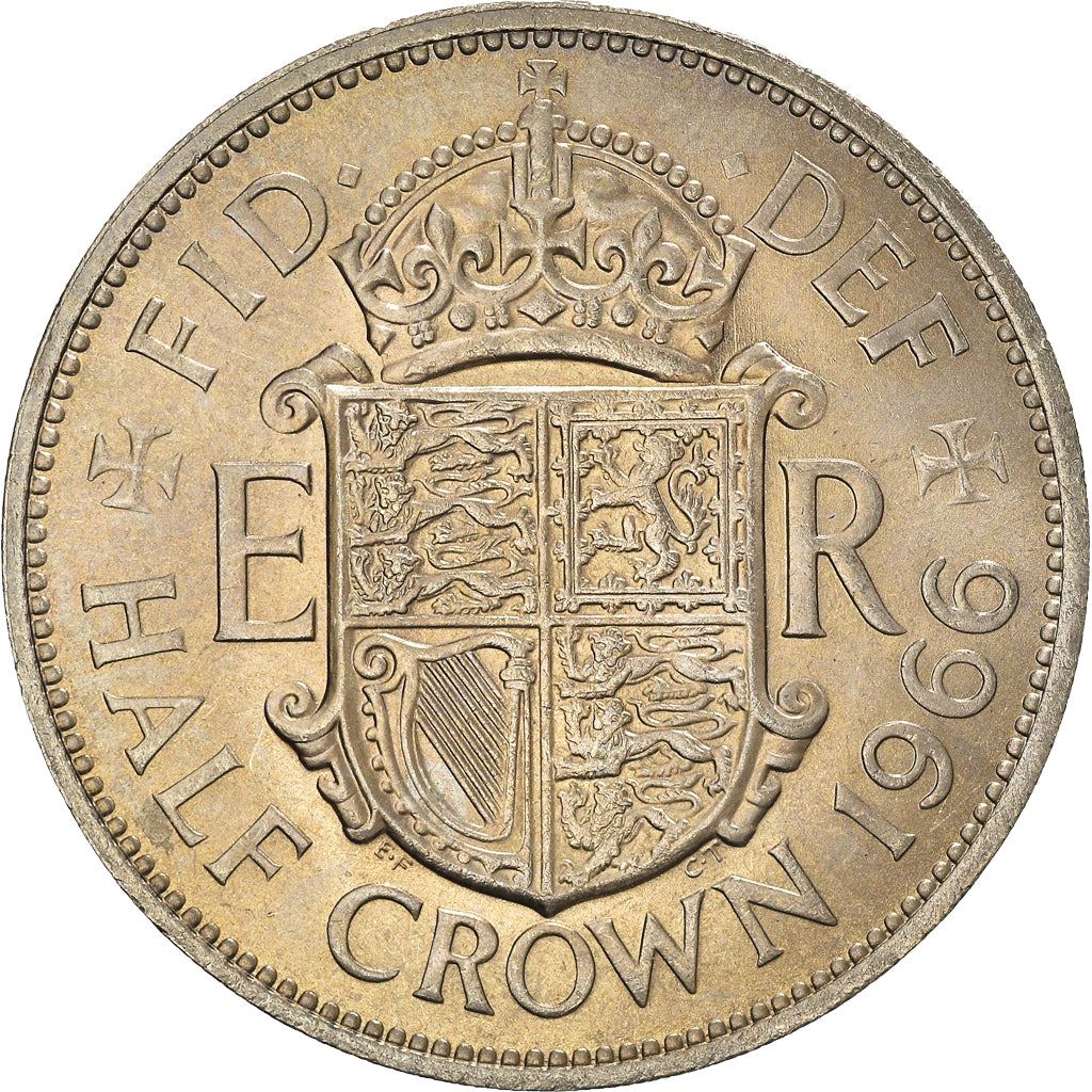 United Kingdom ½ Crown - Elizabeth II 1st portrait | no 'BRITT:OMN' | Coin KM907 1954 - 1970