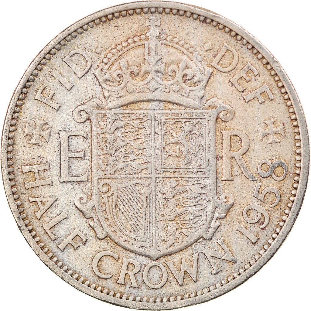 United Kingdom ½ Crown - Elizabeth II 1st portrait | no 'BRITT:OMN' | Coin KM907 1954 - 1970