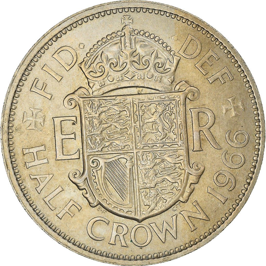 United Kingdom ½ Crown - Elizabeth II 1st portrait | no 'BRITT:OMN' | Coin KM907 1954 - 1970