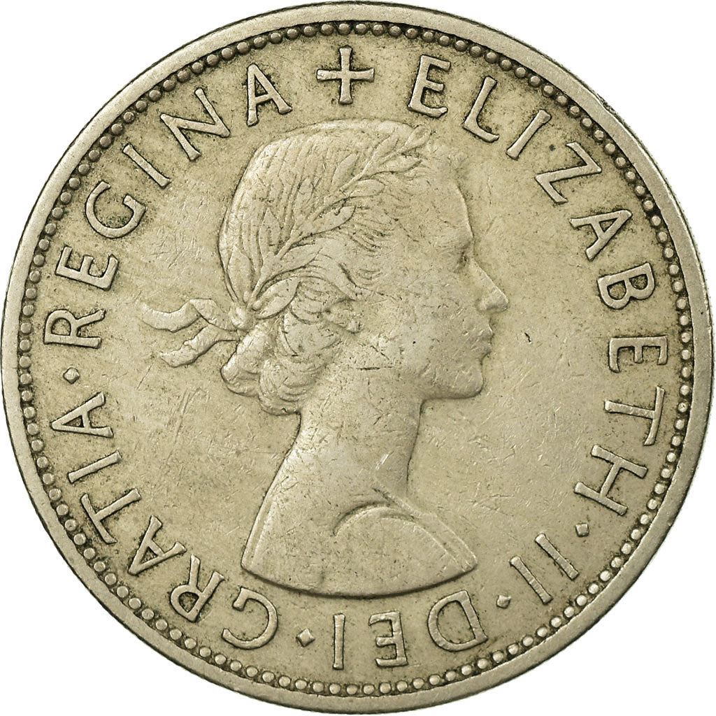 United Kingdom ½ Crown - Elizabeth II 1st portrait | no 'BRITT:OMN' | Coin KM907 1954 - 1970