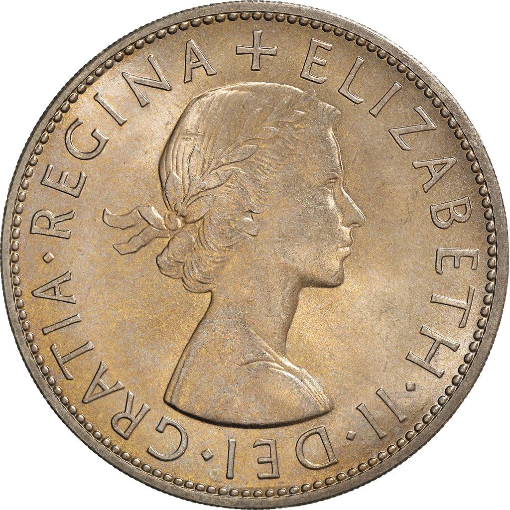 United Kingdom ½ Crown - Elizabeth II 1st portrait | no 'BRITT:OMN' | Coin KM907 1954 - 1970