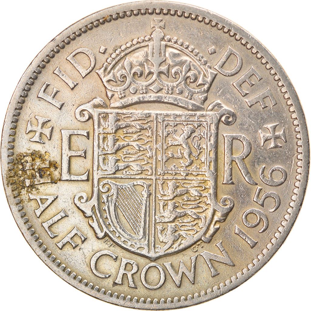 United Kingdom ½ Crown - Elizabeth II 1st portrait | no 'BRITT:OMN' | Coin KM907 1954 - 1970