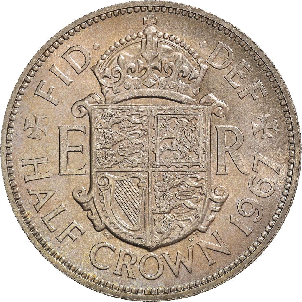 United Kingdom ½ Crown - Elizabeth II 1st portrait | no 'BRITT:OMN' | Coin KM907 1954 - 1970