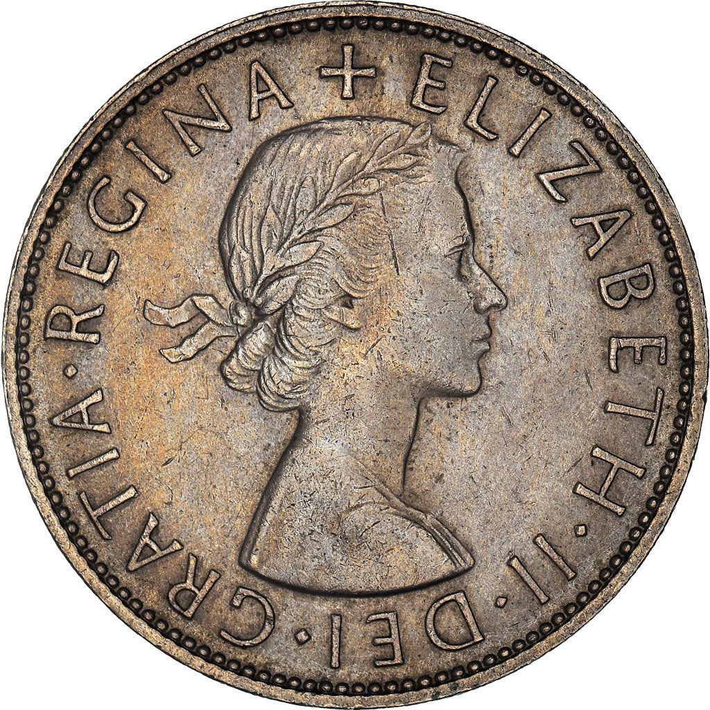 United Kingdom ½ Crown - Elizabeth II 1st portrait | no 'BRITT:OMN' | Coin KM907 1954 - 1970