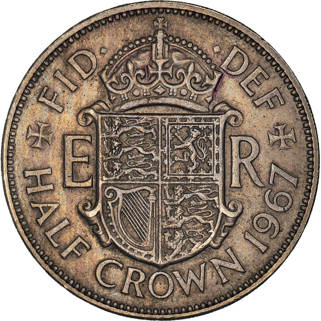 United Kingdom ½ Crown - Elizabeth II 1st portrait | no 'BRITT:OMN' | Coin KM907 1954 - 1970