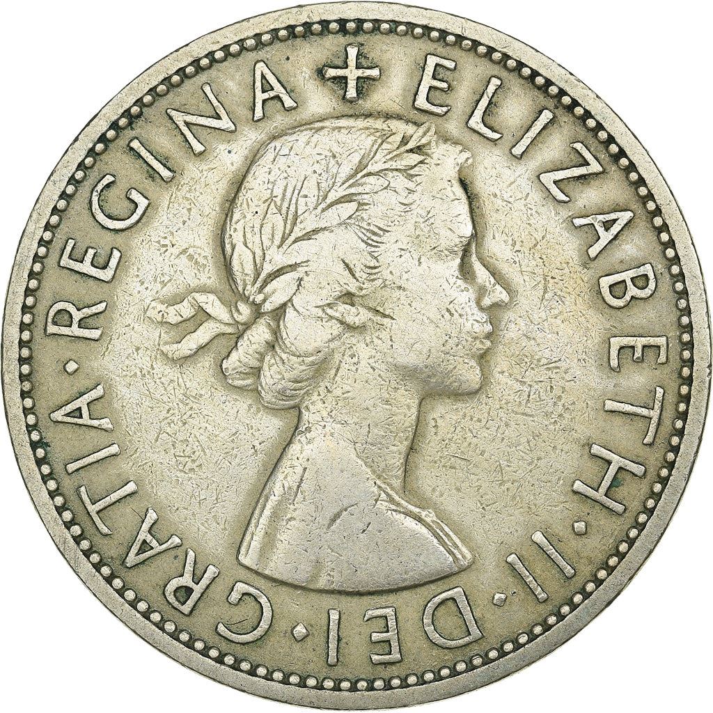 United Kingdom ½ Crown - Elizabeth II 1st portrait | no 'BRITT:OMN' | Coin KM907 1954 - 1970