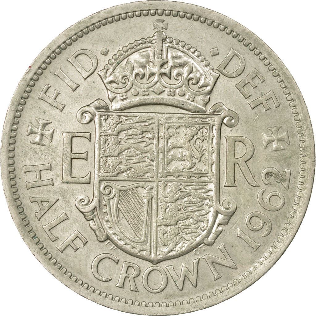 United Kingdom ½ Crown - Elizabeth II 1st portrait | no 'BRITT:OMN' | Coin KM907 1954 - 1970