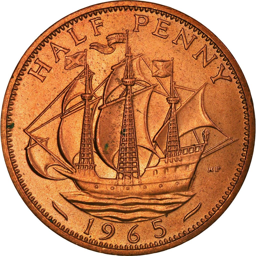 United Kingdom ½ Penny - Elizabeth II 1st portrait | without 'BRITT:OMN' | Coin KM896 1954 - 1970