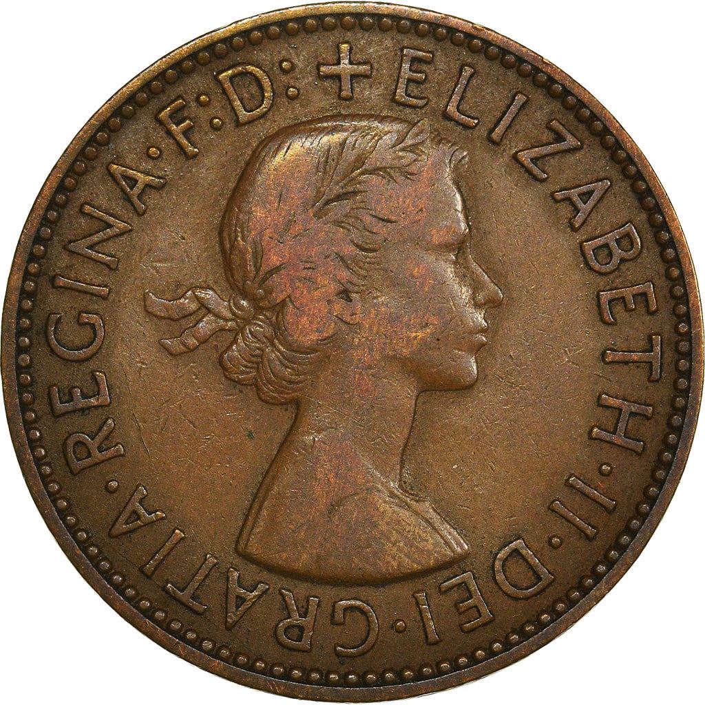 United Kingdom ½ Penny - Elizabeth II 1st portrait | without 'BRITT:OMN' | Coin KM896 1954 - 1970