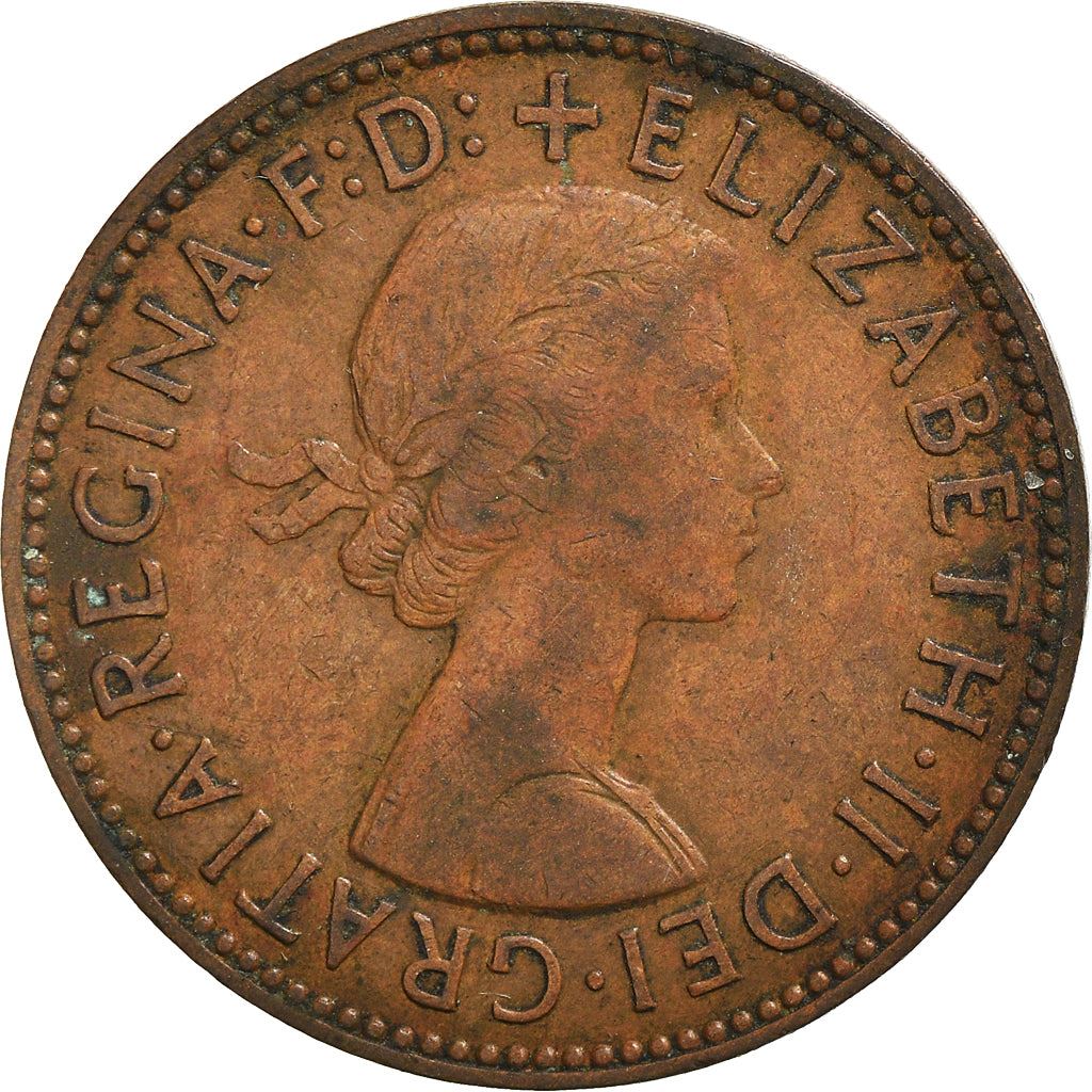 United Kingdom ½ Penny - Elizabeth II 1st portrait | without 'BRITT:OMN' | Coin KM896 1954 - 1970