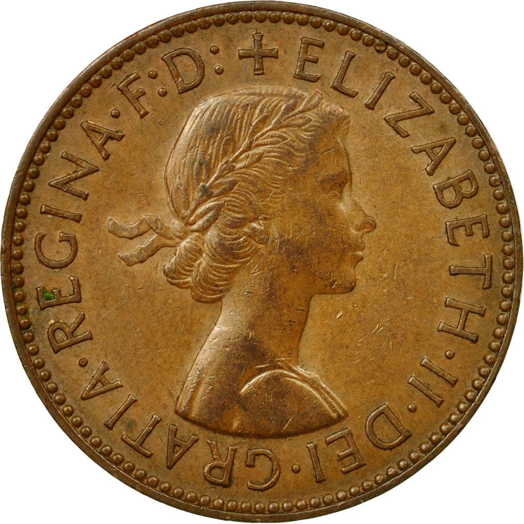 United Kingdom ½ Penny - Elizabeth II 1st portrait | without 'BRITT:OMN' | Coin KM896 1954 - 1970