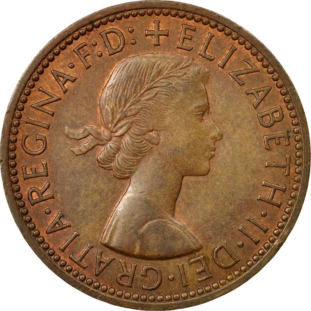 United Kingdom ½ Penny - Elizabeth II 1st portrait | without 'BRITT:OMN' | Coin KM896 1954 - 1970