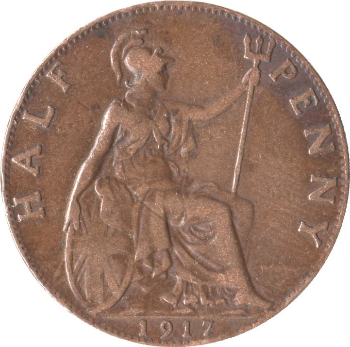 United Kingdom ½ Penny - George V | Coin KM809 1911 - 1925