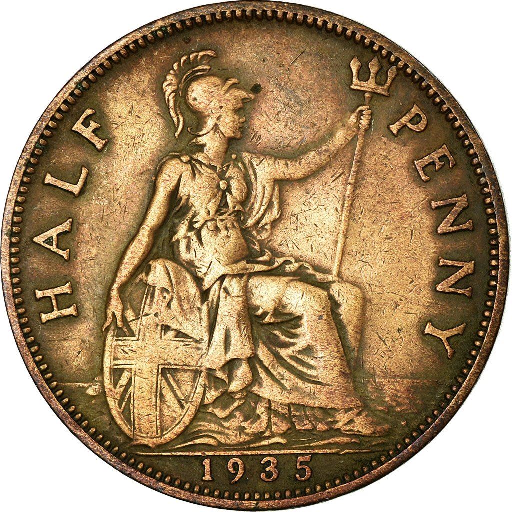 United Kingdom ½ Penny - George V smaller portrait | Coin KM837 1928 - 1936