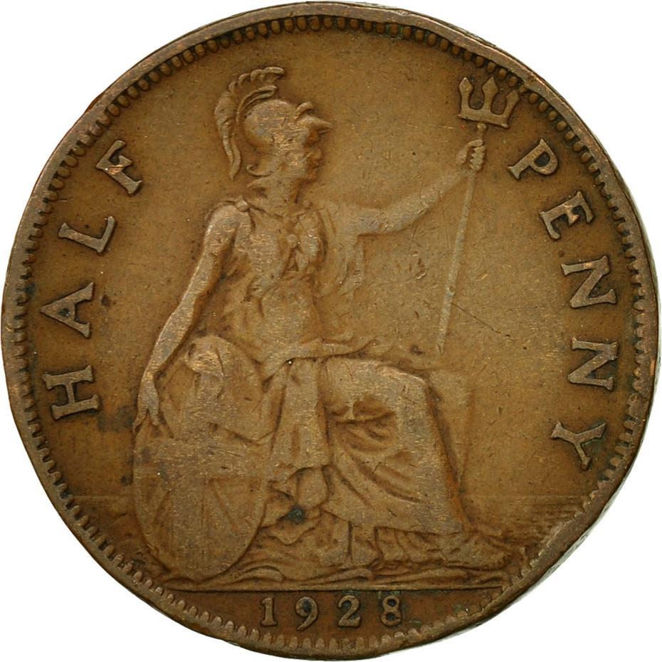 United Kingdom ½ Penny - George V smaller portrait | Coin KM837 1928 - 1936