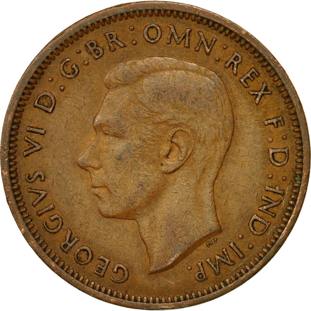 United Kingdom 1/2 Penny - George VI with 'IND:IMP' | Coin KM844 1937 - 1948