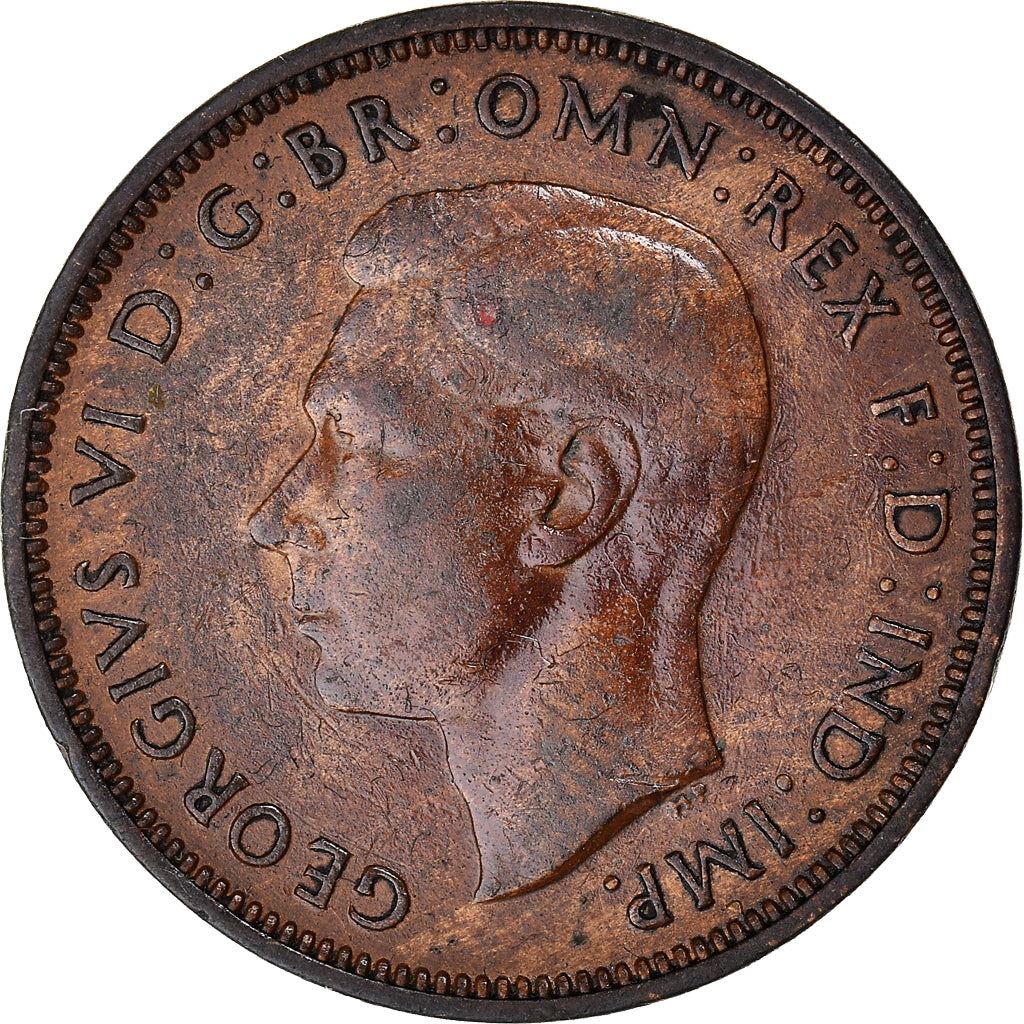 United Kingdom 1/2 Penny - George VI with 'IND:IMP' | Coin KM844 1937 - 1948