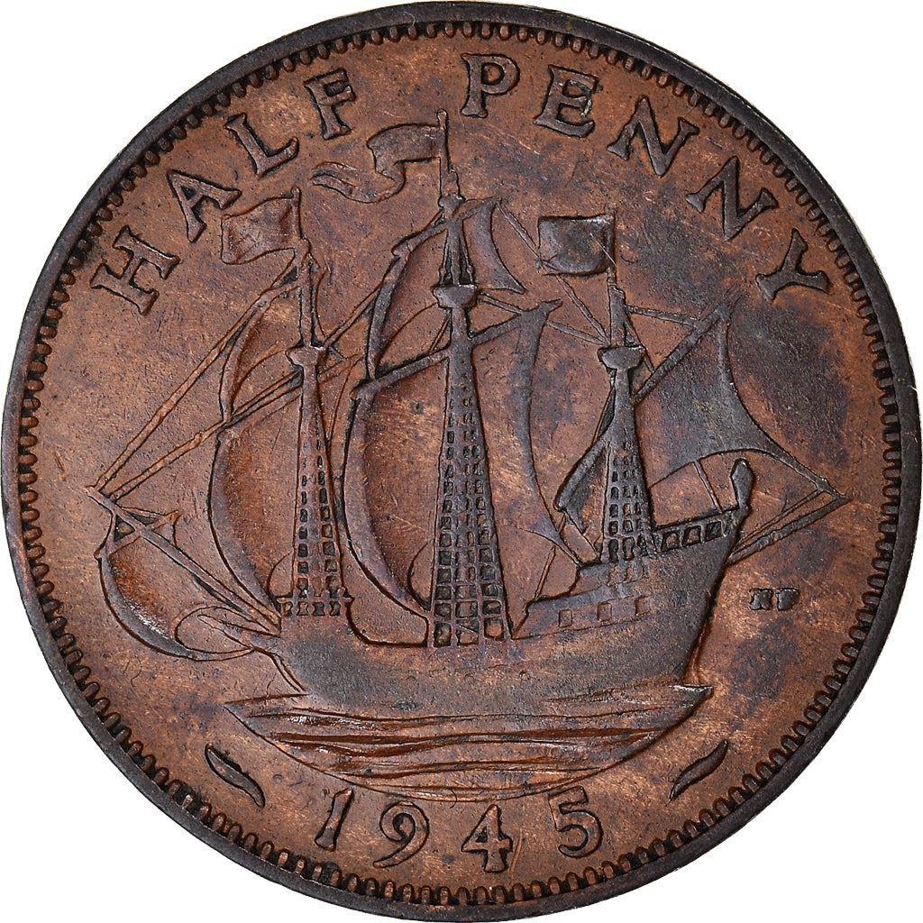 United Kingdom 1/2 Penny - George VI with 'IND:IMP' | Coin KM844 1937 - 1948