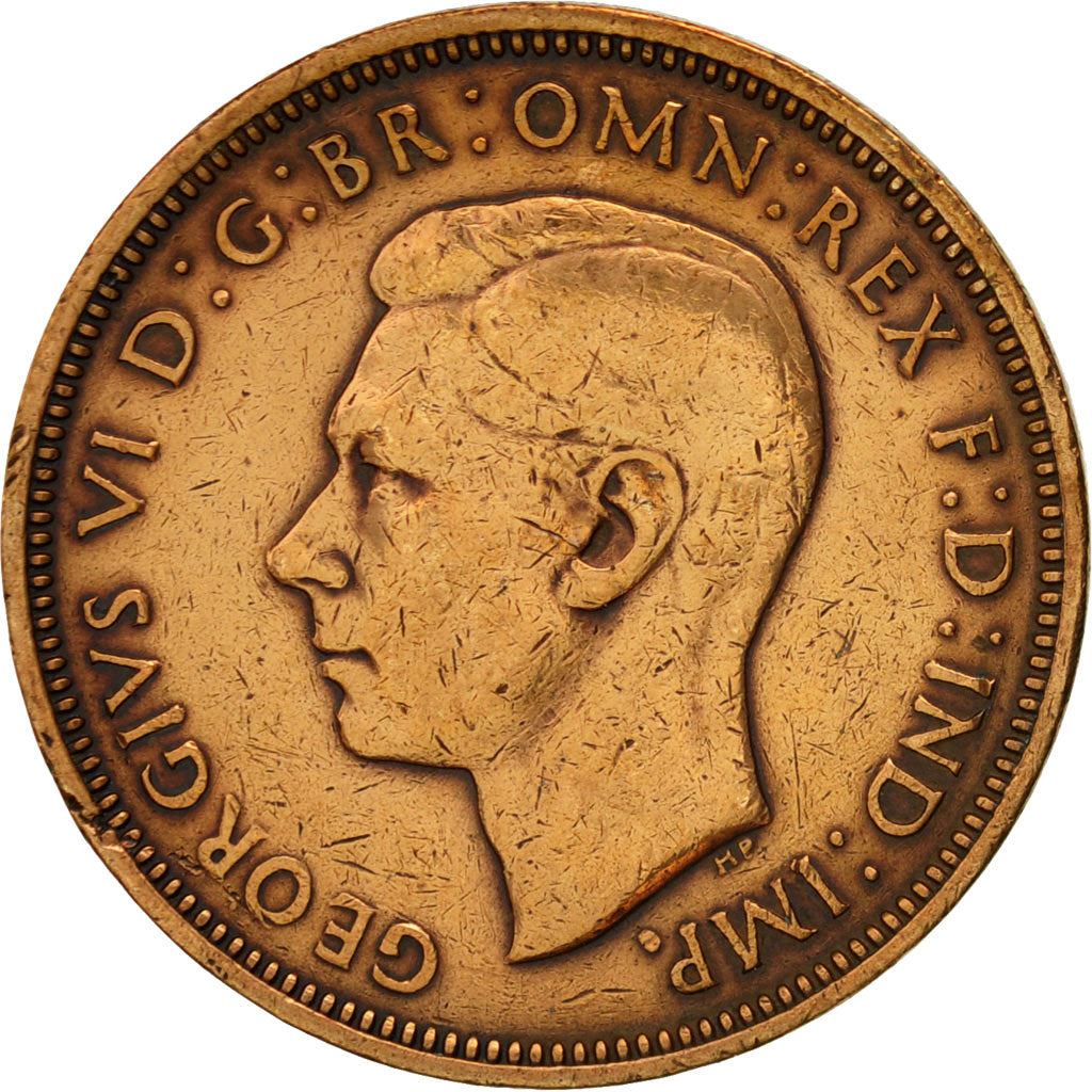 United Kingdom 1/2 Penny - George VI with 'IND:IMP' | Coin KM844 1937 - 1948