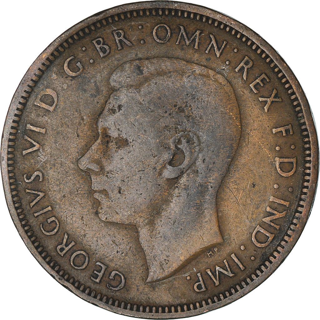 United Kingdom 1/2 Penny - George VI with 'IND:IMP' | Coin KM844 1937 - 1948