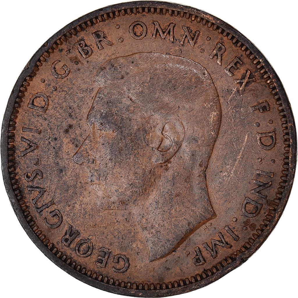 United Kingdom 1/2 Penny - George VI with 'IND:IMP' | Coin KM844 1937 - 1948