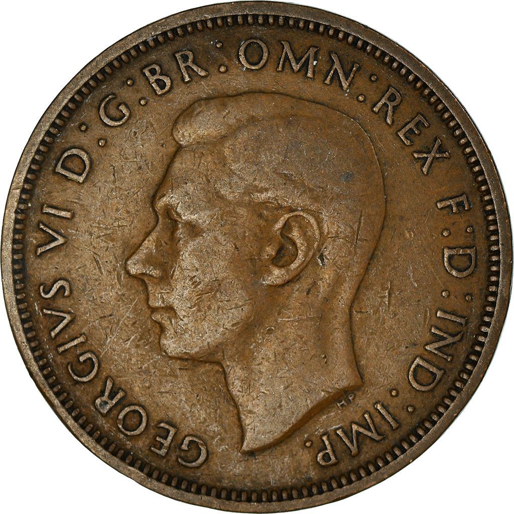 United Kingdom 1/2 Penny - George VI with 'IND:IMP' | Coin KM844 1937 - 1948