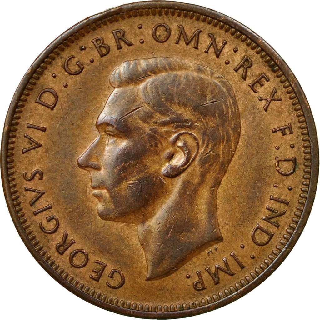 United Kingdom 1/2 Penny - George VI with 'IND:IMP' | Coin KM844 1937 - 1948