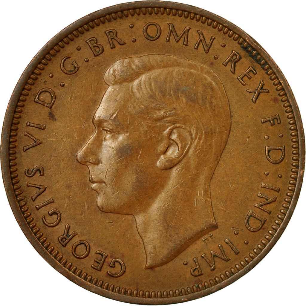 United Kingdom 1/2 Penny - George VI with 'IND:IMP' | Coin KM844 1937 - 1948