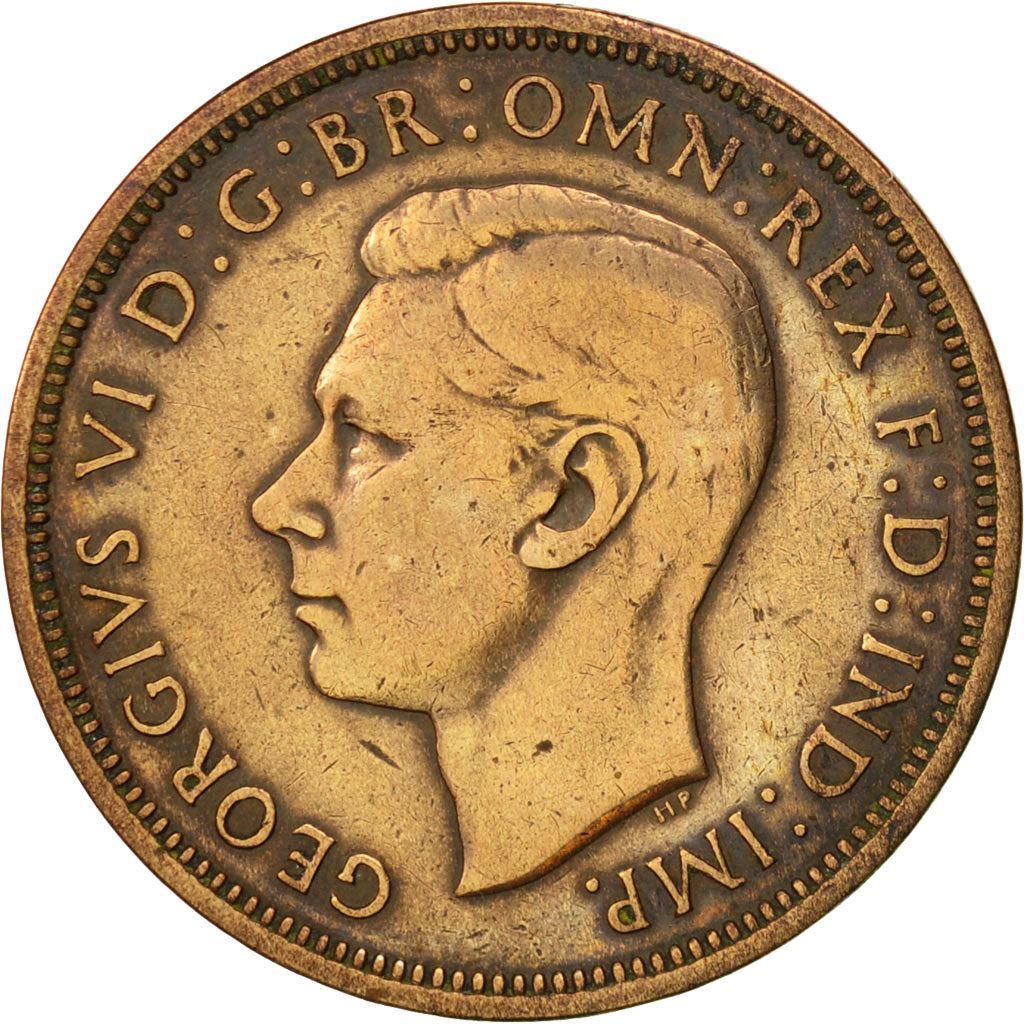 United Kingdom 1/2 Penny - George VI with 'IND:IMP' | Coin KM844 1937 - 1948