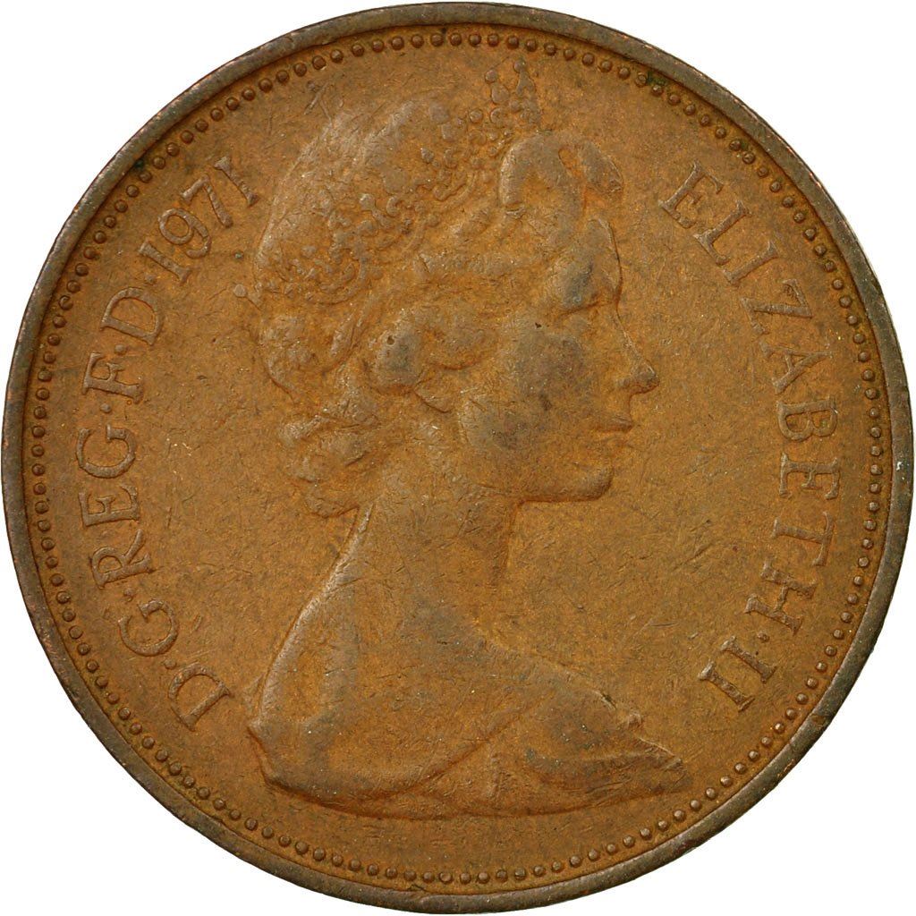 United Kingdom 2 New Pence - Elizabeth II 2nd portrait | Coin KM916 1971 - 1981