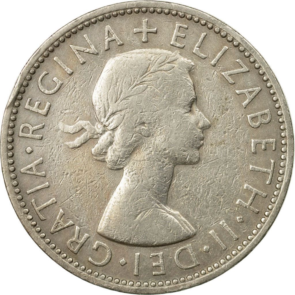 United Kingdom 2 Shillings - Elizabeth II 1st portrait | no 'BRITT:OMN' | Coin KM906 1954 - 1970