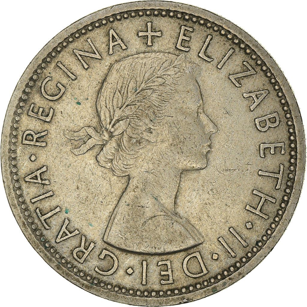 United Kingdom 2 Shillings - Elizabeth II 1st portrait | no 'BRITT:OMN' | Coin KM906 1954 - 1970