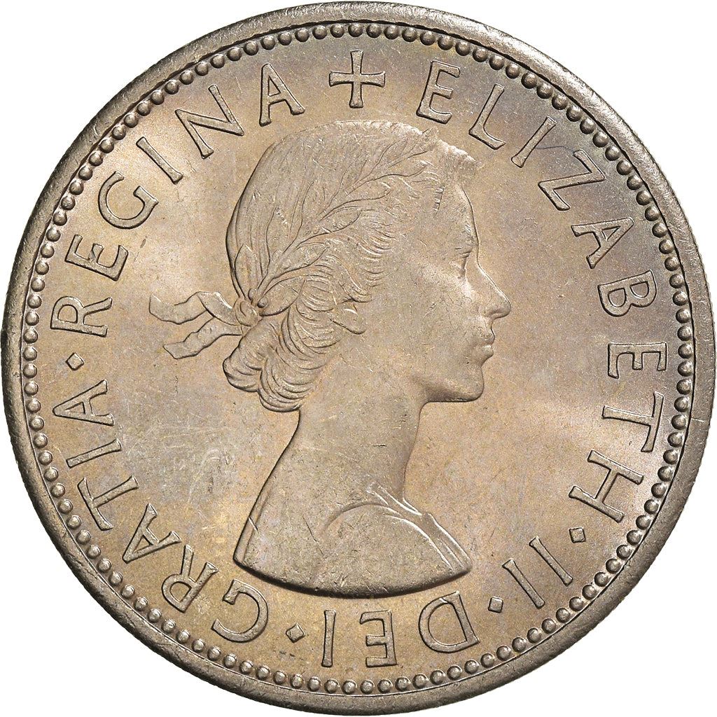 United Kingdom 2 Shillings - Elizabeth II 1st portrait | no 'BRITT:OMN' | Coin KM906 1954 - 1970